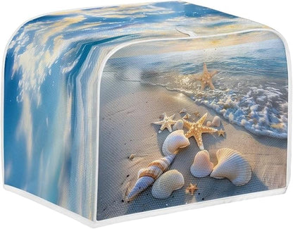 Starfish Printed Oven Toaster Cover for Home, Dustproof with Fingerprint Protection, 2-Slice