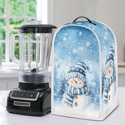 Christmas Blender Cover Dust Cover for Kitchen Snowman Food Processor Dust Covers with Handle Easy to Install Protection Covers for Stand Mixer Juice Machine Christmas Decor
