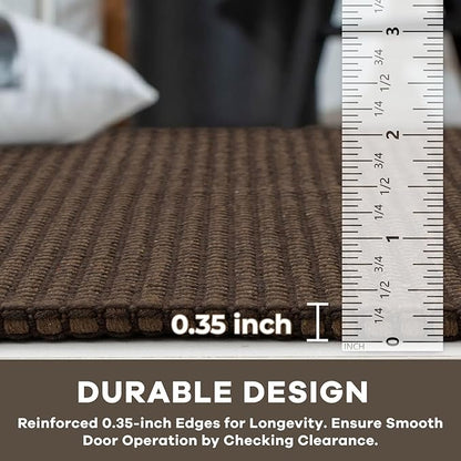 KOZYFLY Runners for Hallways 2x6 ft Washable Kitchen Runner Non Slip Rubber Backed Hall Runners Cotton Entryway Runner Rugs Floor Carpet for Indoor Backdoor Bedroom Kitchen, Reddish Brown/Coffee