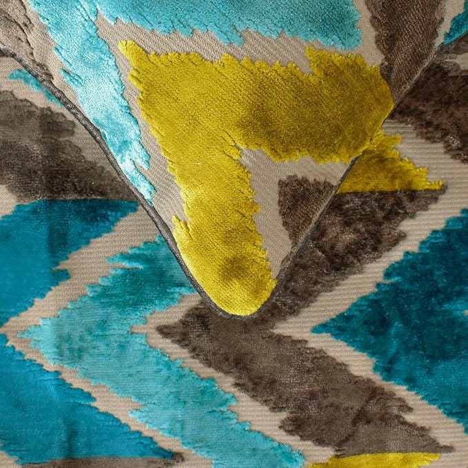 The HomeCentric King/Queen/Twin Blue Decorative CA King 86"x18" Bed Runner Without Pillow Cover, Velvet, Peacock Colors & Ombre Bed Scarf on Velvet Fabric - Plume Palatte