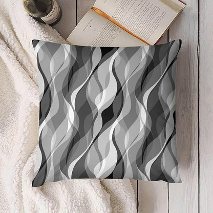 Grey Throw Pillow Covers Modern Abstract Black and Grey Striped Decorations for Bedroom Living Room Farmhouse Sofa Pillows Bed Couch 12x12 Inch