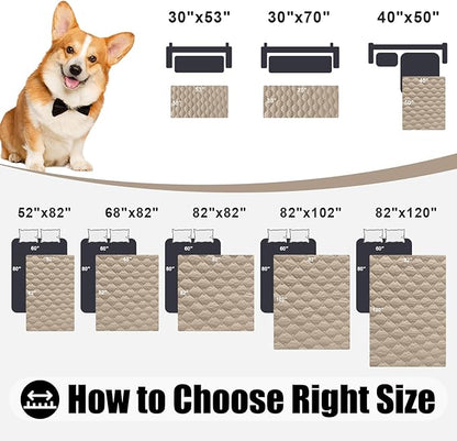 Smiry Waterproof Dog Bed Cover Blanket, Soft Reversible Pet Blanket, Washable Leakproof Cats Dogs Couch Cover for Sofa, Couch, Furniture, Plaid (82x102 Inch, Taupe/Beige)