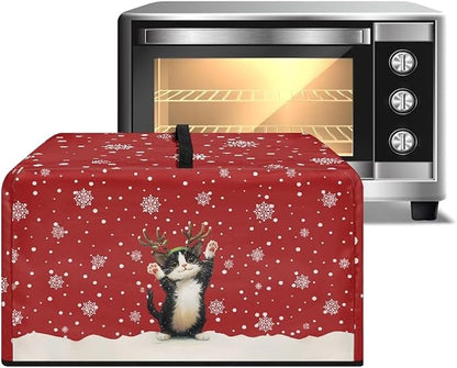 Microwave Oven Dust Cover, Christmas Cat Dust-Proof Microwave Toaster Oven Cover Washable Microwaves Ovens Covers Printed Microwaves Ovens Covers Kitchen Appliance Dust Protector