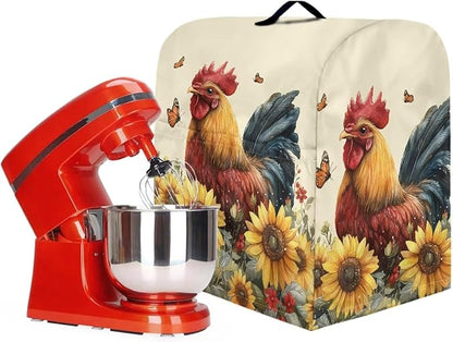 Stand Mixer Covers for 4.5-5 Quart Mixer Rooster with Butterfly Mixer Covers Protector Kitchen Aid Mixer Cover Accessories Decoration