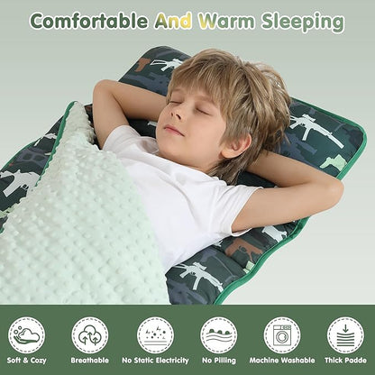 Viviland Toddler Kid Nap Mat for Preschool, Slumber Bag with Pillow and Blanket, Daycare Sleeping Bag Kindergarten Sleep Mat