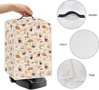 Coffee Maker Cover For Kitchen With Top Handle Waterproof Dust Appliance Cover Suitable For Most Coffee Machine Models Croissant Pattern