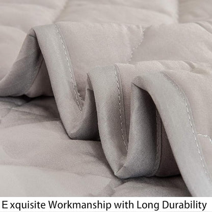 NTBAY Down Alternative Oversized Toddler Comforter, Super Soft and Warm Solid Color Baby Crib Quilted Blanket, 43x60 inches, Smoke Grey