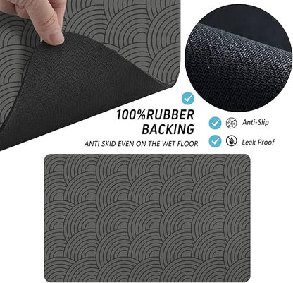 Dog Food Mat for Floors, Absorbent and Quick-Drying Pet Cat Food Mat,Anti-Fouling and Easy-to-Clean Pet Feeding Mat,Dog Bowl Mats for Messy Drinking Water Bowls.17 x27inch Boho Style