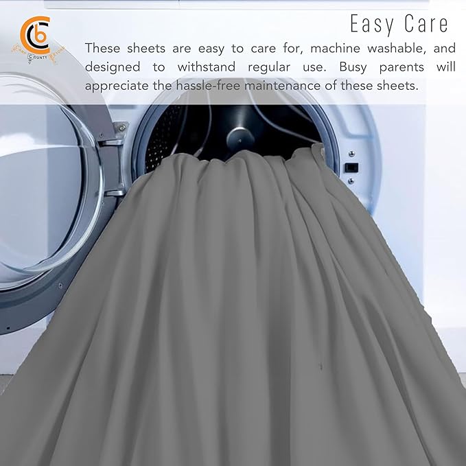 Camping Cot Sheets 30" x 80" - 3 Piece Cot Sheet Set for Bunk Bed - fits upto 9" Deep Mattress, Perfect for Narrow Twin, Camping Cot, RV Bunk, Guest Beds, Trifold Mattress - Dark Grey