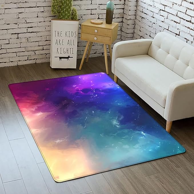 Outer Space Galaxy Area Rug for Boys Room 5x8 ft Soft Non-Slip Solar System 3D Planet Universe Rug for Kids Bedroom Living Room
