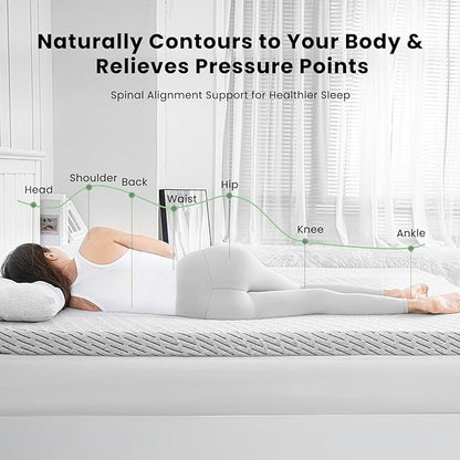 Bamboo Mattress Topper King Size 3 Inch, Cooling Gel & Bamboo Charcoal Memory Foam Mattress Topper for Back Pain Relief, Firm Dual-Layer Foam Bed Pad with Removable Cover