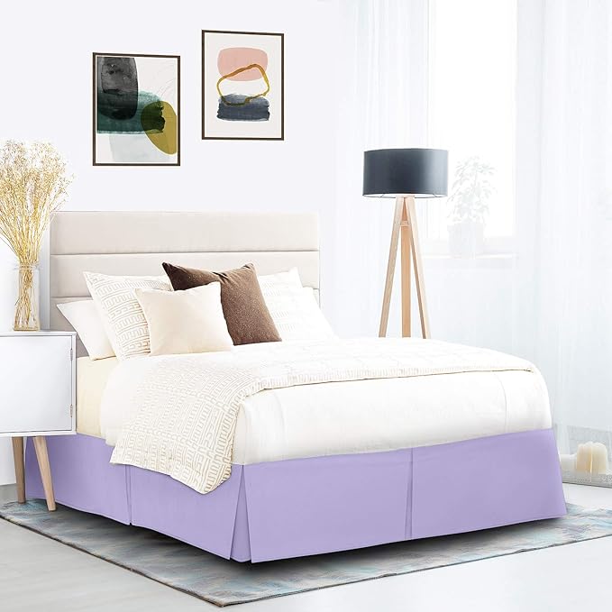 Nestl Lavender Twin XL Bed Skirt - Twin XL Size Bed Skirt 14 Inch Drop - Brushed Microfiber Bed Skirts - Hotel Quality Pleated Bed Skirt - Shrinkage & Fade Resistant