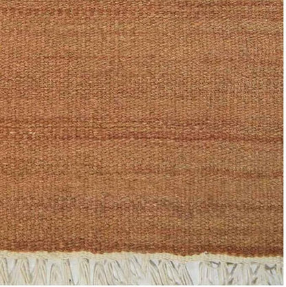 Rugsotic Carpets Hand Woven Flat Weave Kilim Wool ECO-Friendly Area Rugs - 2'6''x10', Runner Shape, Orange Color, Solid Plain Design, Low Pile Handmade Rugs for Living Room, Bed Room (D00111)