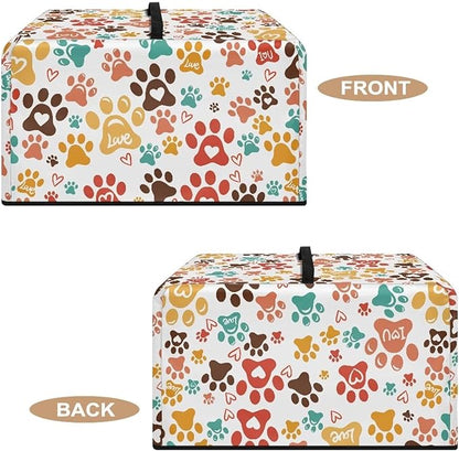 Microwave Oven Dust Cover, Dog Paw Polyester Dust Cover for Microwave Oven for Most Microwaves Oven Cloth Covers Waterproof Microwaves Dusts Covers Anti-Scratch Washable