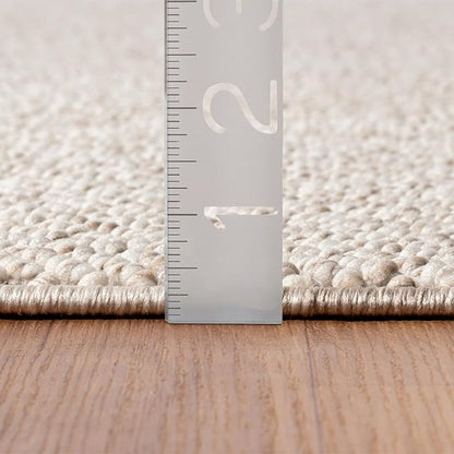 LUXE WEAVERS Solid Machine Woven Beige 5x7 Area Rug, Indoor Stain-Resistant Carpet