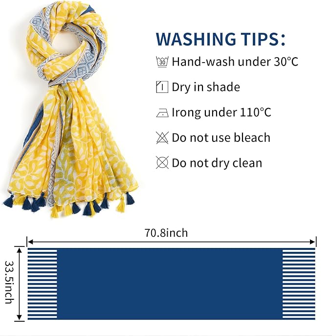 Scarf for Women Lightweight Soft Floral Leopard Printed Scarves Fall Winter Fashion Shawl Wrap with Fringe