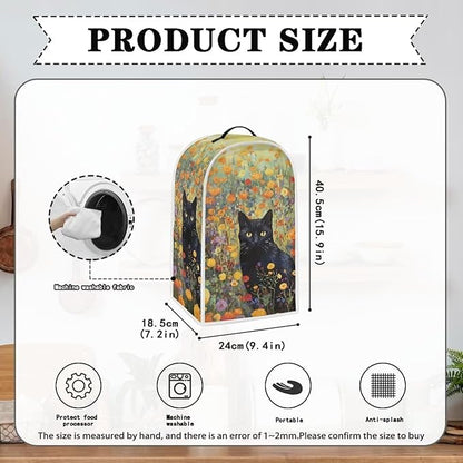 Talayituse Cat Flower Print Blender Cover Kitchen Appliance Covers Stand Mixer or Coffee Juice Machine Blender Dust Cover and Fingerprint Protection