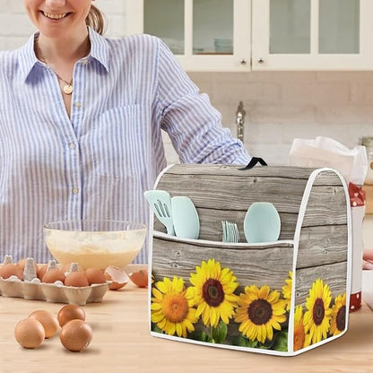 Stand Mixer Cover Compatible with Kitchen Aid Mixer, Cute Sunflower Kitchen Appliance Dustproof Covers with Accessories Pockets, Fits All Tilt Head & Bowl Lift Models Mixers
