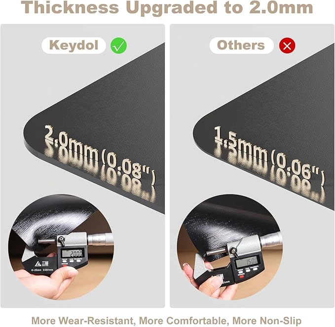 [Thickened to 2.0mm] 60"x 75" Office Chair Mat for Hardwood, Vinyl Computer Floor Mat, Anti-Slip Desk Mats for Hardwood, Easy to Clean Office Chair Floor Protector, Durable Rolling Chair Mat