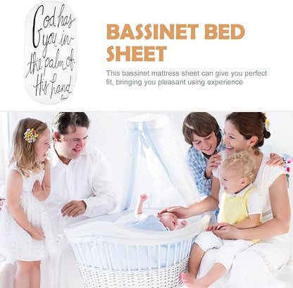 Breathable Elastic Bassinet Mattress Sheet Fitted Knitted Cradle Sheet for Boys Soft Comfortable Newborn Nursery Bedding