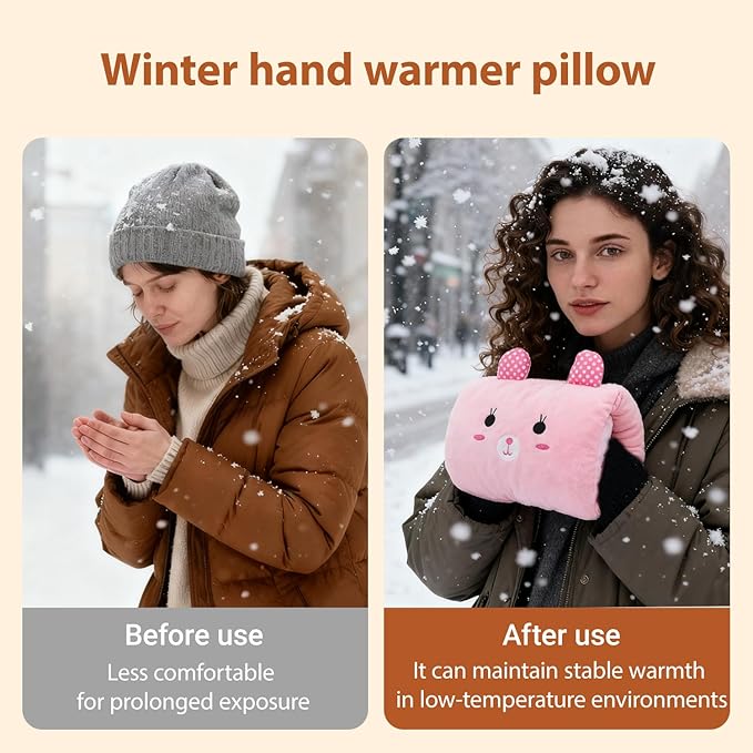 Kids Cartoon Hand Pillow,Winter Hand Warmer Rest Arm Pillow,Non-Electrical Travel Essentials,Arm Support for Napping,Soft Cotton Winter Hugging Cushion,Home Animal Doll Plush Muffs (Model 9)