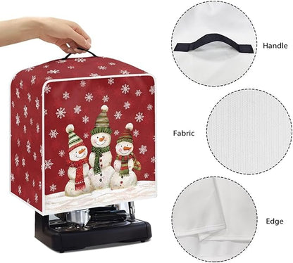 Christmas Coffee Maker Cover, Cute Snowman Coffee Dust Cover, Xmas Mixer Appliance Protector