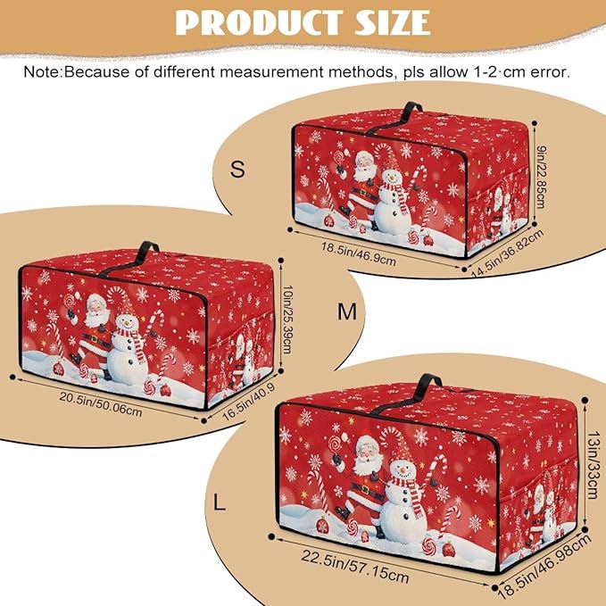 Christmas Toaster Oven Dust Cover Dustproof Smart Oven Air Fryer Microwave Cover with Side Pockets, Electric Appliance Protector for Kitchen, M, Santa Claus Snowman Candy Cane Red