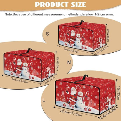 Christmas Toaster Oven Dust Cover Dustproof Smart Oven Air Fryer Microwave Cover with Side Pockets, Electric Appliance Protector for Kitchen, M, Santa Claus Snowman Candy Cane Red