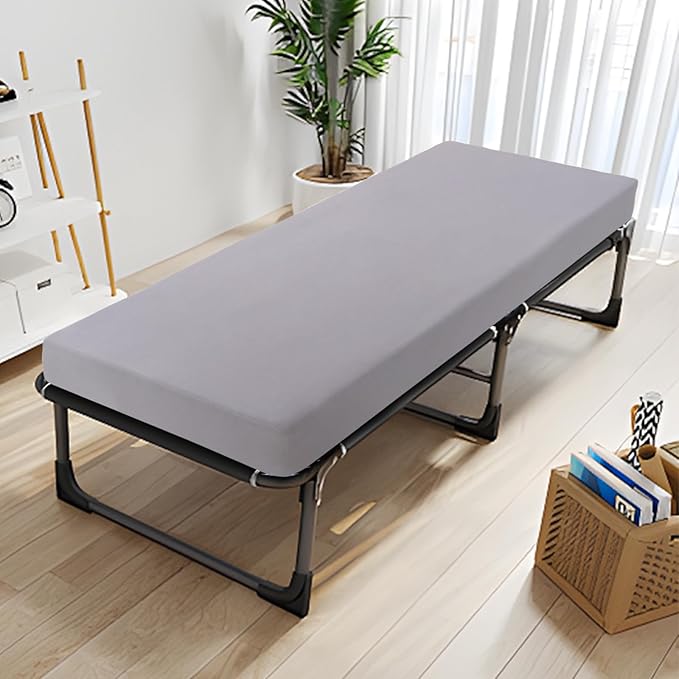 Cot Sheets 31" x 75", 2 Pack Cot Fitted Sheet for Narrow Twin/RVs Bunk/Camper Bunk/Guest Beds/Army Cots/Trifold Mattress/Travel Size Mattress, Shrinkage & Stain Resistant Cot Size Cover, Gray