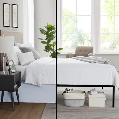 Nestl Ice Blue Twin XL Bed Skirt - Twin XL Size Bed Skirt 14 Inch Drop - Brushed Microfiber Bed Skirts - Hotel Quality Pleated Bed Skirt - Shrinkage & Fade Resistant