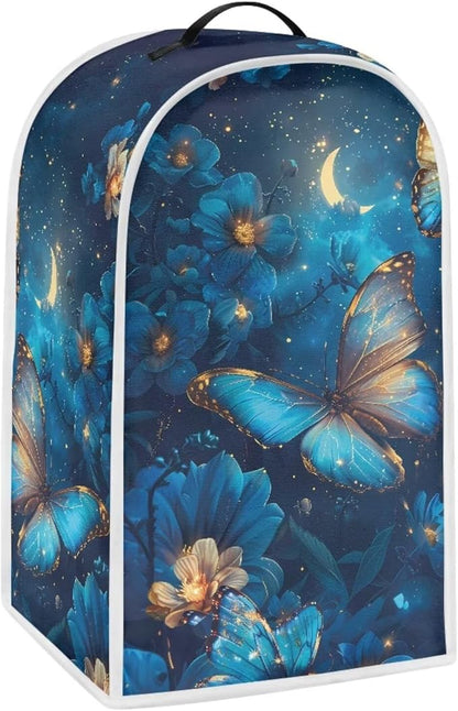 Blue Butterfly Blender Covers for Kitchen Food Processor Cover with Handle, Dust Covers for Kitchen Appliances Stand Mixer or Coffee Maker Appliance Cover for Household