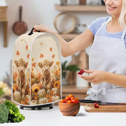 Highland Cow Blender Cover for Kitchen Small Appliance Dust Cover Fall Kitchen Decor Food Processor Dustproof Covers with Handle Blender Protection Accessories, Maple Leaf
