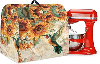 Stand Mixer Covers Hummingbird Sunflower Print Stand Mixer Dustproof Cover Compatible with Kitchen Aid Mixer Washable Stand Mixer Covers for 6-8 Qt Mixer