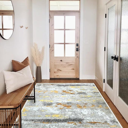 Runner Rug Washable 3x4 FT, Non Slip Rubber Backing Abstract Carpet, Soft Area Rugs for Bedroom Kitchen Hallway Entryway Bathroom, Customized