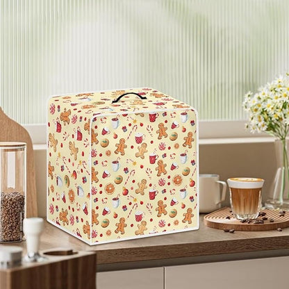 Christmas Coffee Maker Cover Dust Resistant Small Kitchen Appliance Protector with Handle