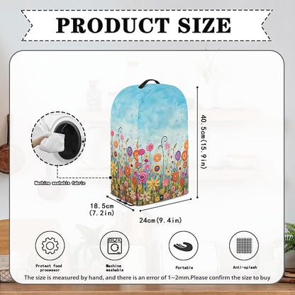 Colorful Daisy Print Blender Covers for Kitchen Food Processor Cover with Durable Handle, Dust Covers for Kitchen Appliances Stand Mixer or Coffee Maker Appliance Cover