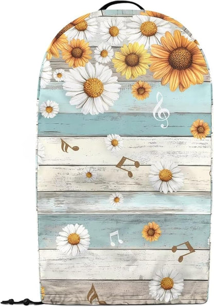 Kitchen Blender Food Processor Dust Cover with Top Handle and Drawstring, Dust Protection Easy to Clean Small Appliance Juicer Coffee Maker Cover Sunflower Daisy Blue Wood Grains