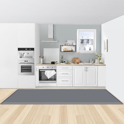 KitchenClouds Kitchen Mat Cushioned Anti Fatigue Rug 30"x108" Waterproof, Non Slip, Standing and Comfort Desk/Floor Mats for House Sink Office (Grey,0.8inch)