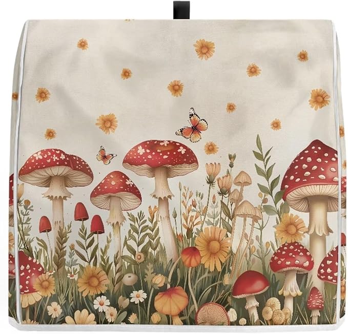 Mushroom Mixer Cover Compatible for 6-8 Quart Kitchen Mixer Modern Kitchen Appliance Dust Cover with Top Handle and Accessories Pocket, Home Decor 2025