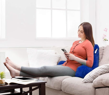 Nestl Reading Pillow for Kids & Teens with Shredded Memory Foam, Backrest Pillows for Reading, Watching, and Gaming, Use on The Couch, Bed, or Floor, Adjustable Support with Washable Cover Royal Blue