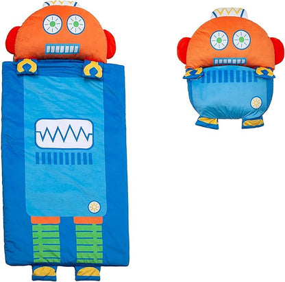 Kid's Nap Buddies Character Preschool Nap Mat, Toddler Sleeping Bag with Pillow for Daycare, Ages 3+