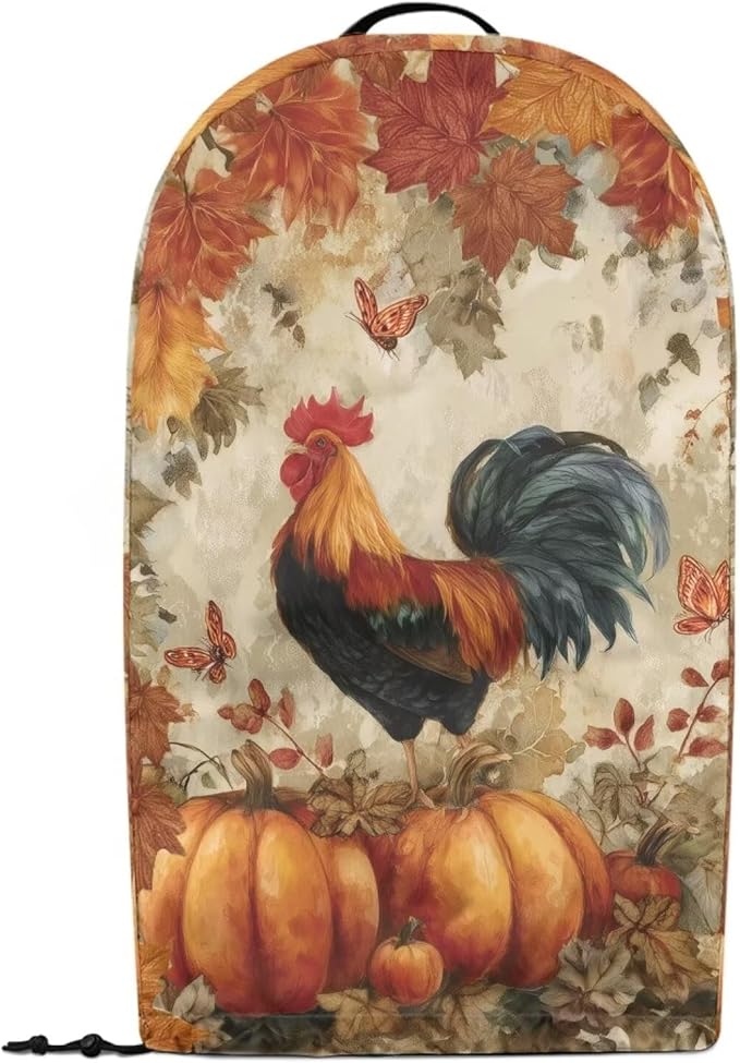Pumpkins Rooster Blender Cover Turtle Coffee Maker Cover Dust Protection Appliance Covers for Kitchen Counter Anti Fingerprint Polyester Autumn Harvest Pattern