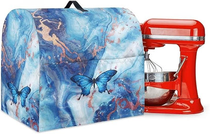 Blue Marble and Butterfly Mixer Covers Stand Mixer Dustproof Cover Compatible with Kitchen Aid Mixer Washable Stand Mixer Covers for 6-8 Qt Mixer