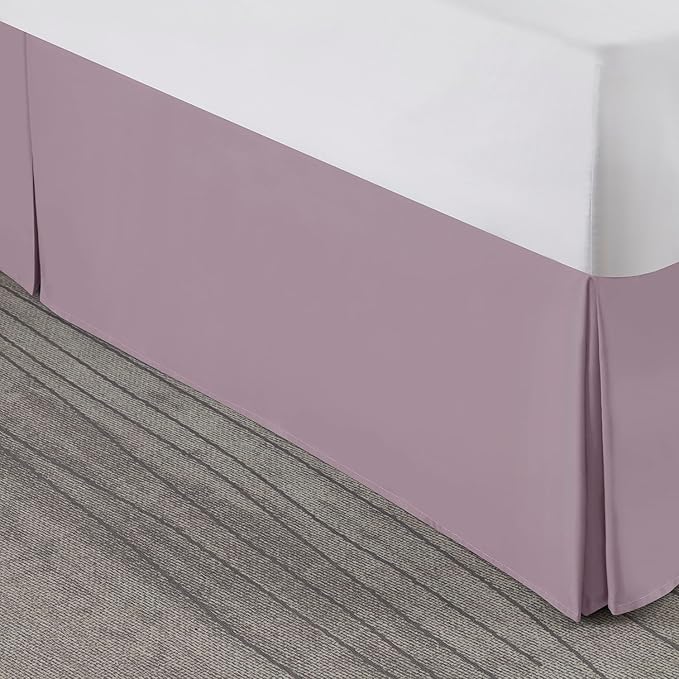 Nestl Dusty Purple Bed Skirt Cal King Size - Cal King Bed Skirt 14 Inch Drop - Brushed Microfiber Bed Skirts - Hotel Quality Pleated Bed Skirt - Shrinkage & Fade Resistant