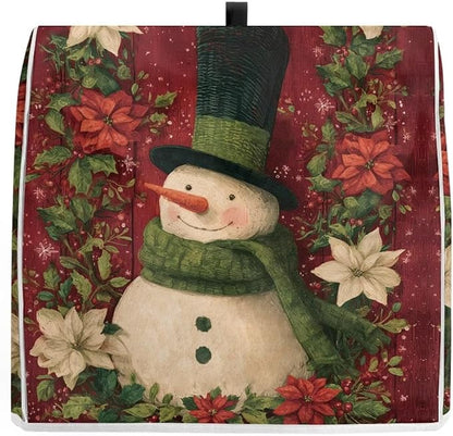 Christmas Mixer Cover Compatible for 6-8 Quart Kitchen Mixer Snowman Kitchen Appliance Dust Cover with Top Handle and Accessories Pocket Christmas Decoration