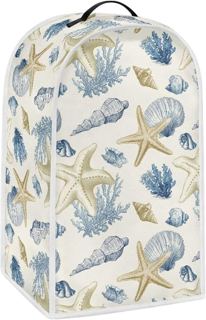 Talayituse Starfish Conch Coral Print Blender Dust Cover, Fingerprint Protection Cover for Stand Mixer or Coffee Machine, Home Kitchen Appliance Covers for Stain Dust Resistant Supplies
