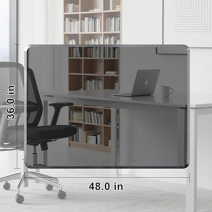 Beveled Edge Irregular Office Chair Mat for Carpet or Hardwood Floor Crystal Grey 36" x 48" for a Smooth Glide and Easy Roll On/Off, Heavy Duty and Non-Slip Floor Chair Mat