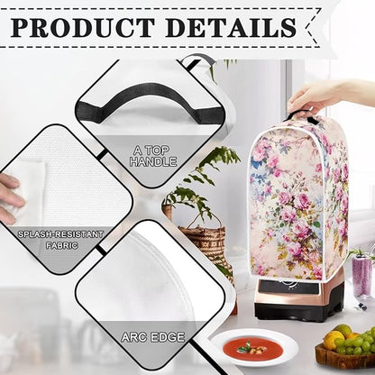 Talayituse Watercolor Rose Flower Print Blender Dust Cover, Fingerprint Protection Cover for Stand Mixer or Coffee Machine, Home Kitchen Appliance Covers for Stain Dust Resistant Supplies