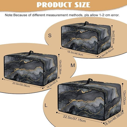 Convection Toaster Oven Cover Protective Small Kitchen Appliance Dust Cover with Accessory Pockets for Kitchen Home Indoor Decorations, S, Marble Black Gold