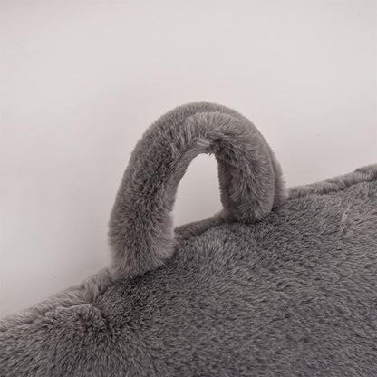 Aimuan Reading Pillow Bed Rest Pillow with Arms Rabbit Fur Cushion for Adults Teens Incline Rest Sitting up & Sleeping Snoring Pillow with Pregnancy Lumbar Back Support (Standard, Grey)
